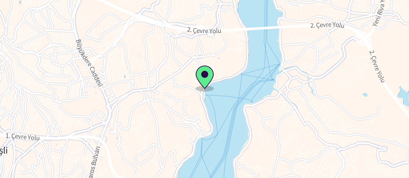 The boat's approximate location on a map