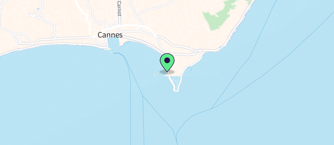 The boat's approximate location on a map