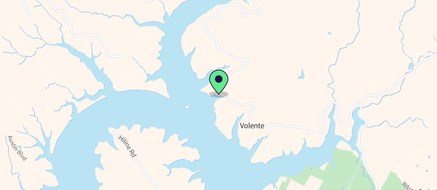 The boat's approximate location on a map