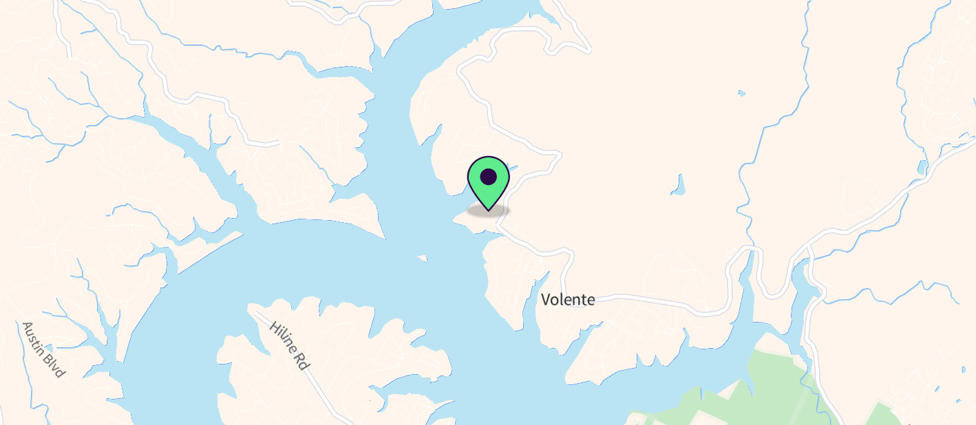 The boat's approximate location on a map