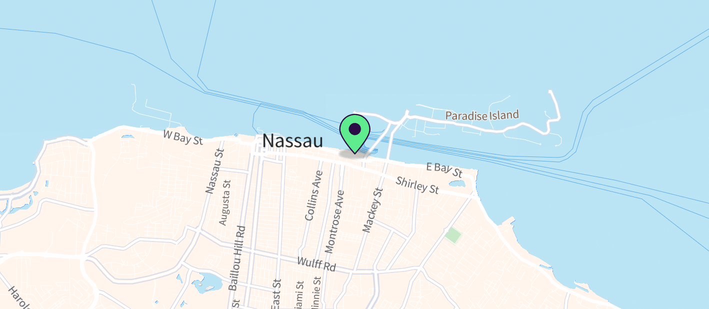 The boat's approximate location on a map