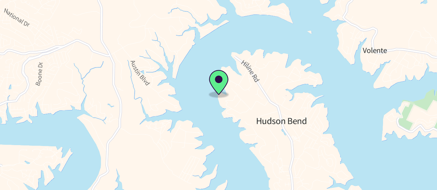 The boat's approximate location on a map