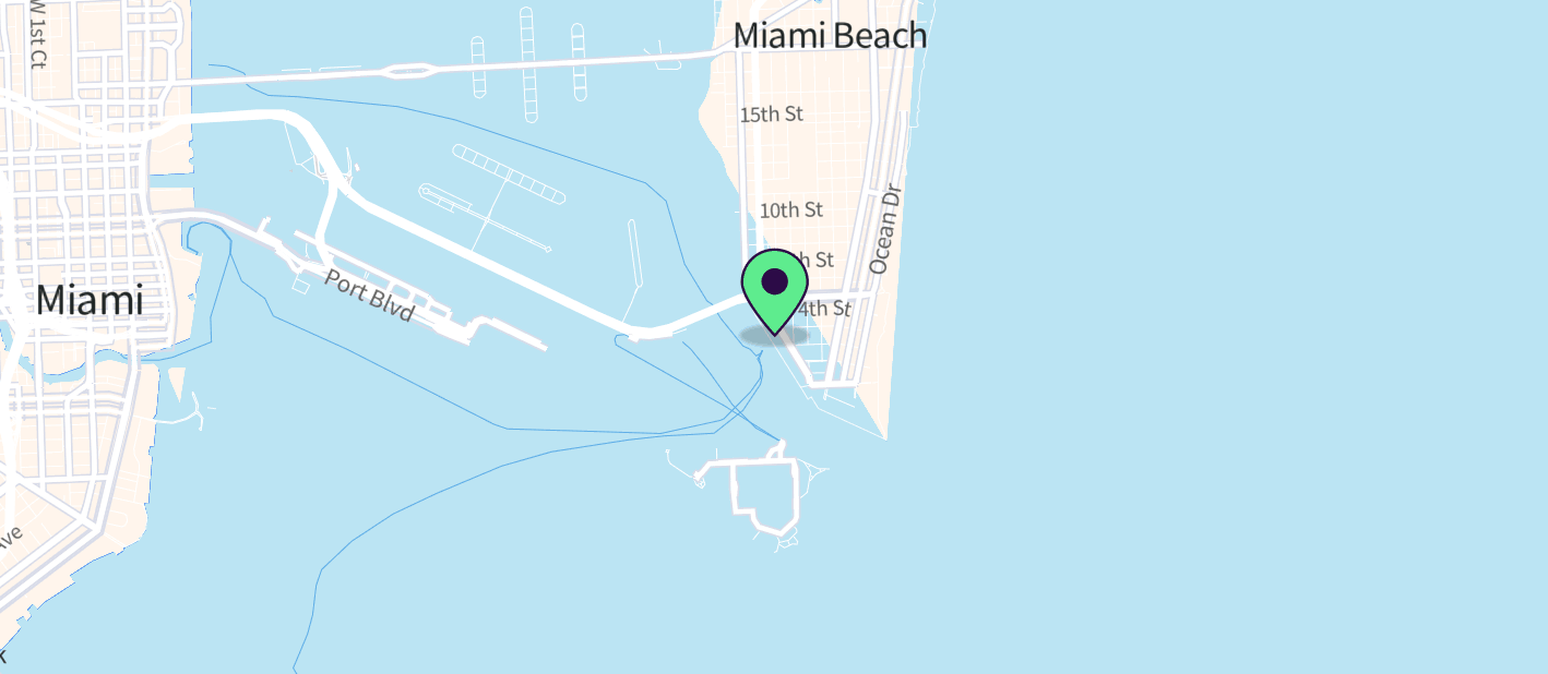 The boat's approximate location on a map