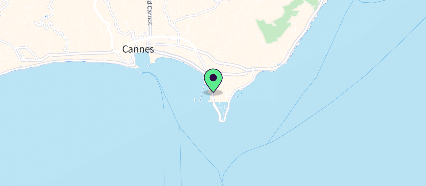 The boat's approximate location on a map
