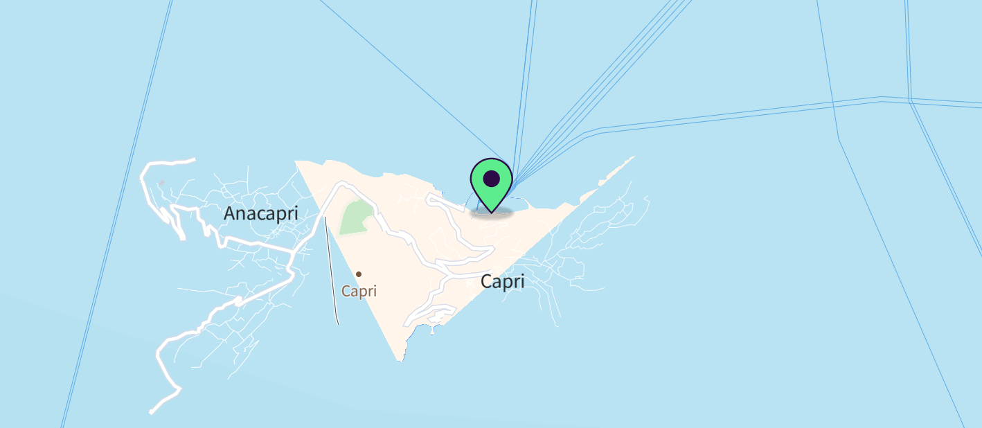The boat's approximate location on a map