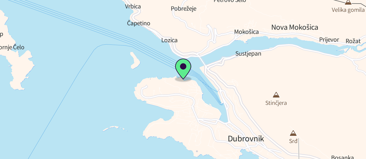 The boat's approximate location on a map