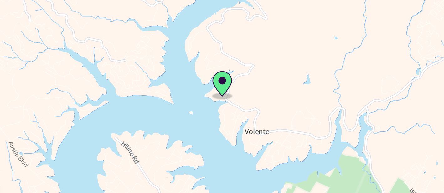 The boat's approximate location on a map