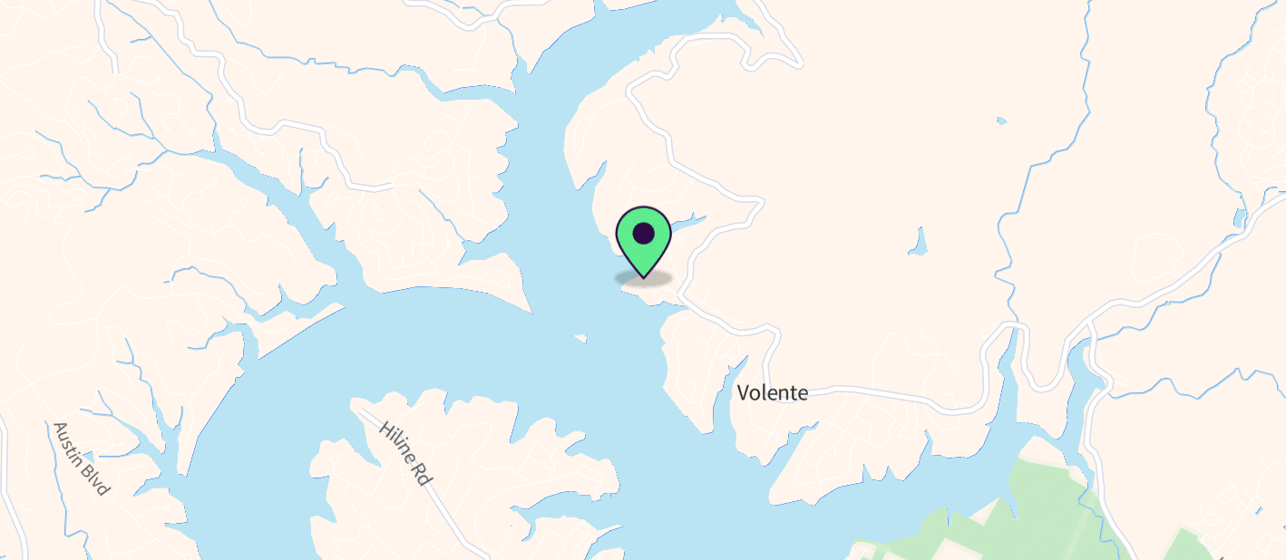 The boat's approximate location on a map