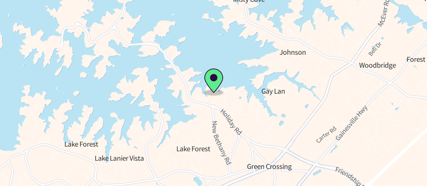 The boat's approximate location on a map